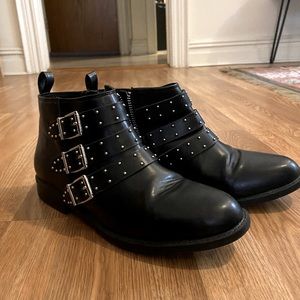 Black studded booties!